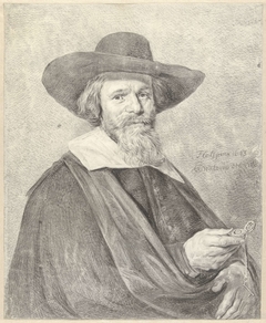 Portret van een man met horloge in de rechterhand by Jan Gerard Waldorp