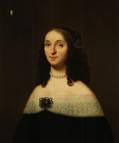 Portret van Ida Maria Hooft by Cornelis Janssens van Ceulen