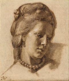 Queen Caroline Mathilde (Study for the painting Scene from the Court of Christian VII, exhibited in 1873 ) by Kristian Zahrtmann