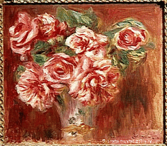 Roses dans un vase by Auguste Renoir