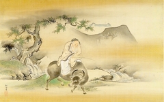 Sage Riding Ox by a Stream by Kanō Tanshin