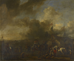 Soldiers before a Sutler's Booth by Philips Wouwerman