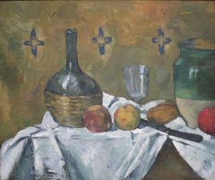 Still Life: Flask, Glass, and Jug by Paul Cézanne