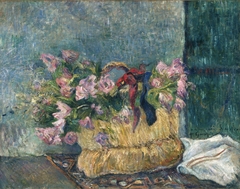 Still Life with Moss Roses in a Basket by Paul Gauguin