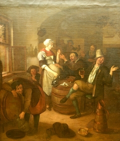 Tavern Interior with a Maidservant and Drinkers by Richard Brakenburgh