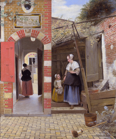 The Courtyard of a House in Delft by Pieter de Hooch