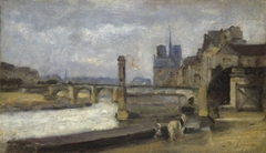 The Pont de la Tournelle, Paris by Stanislas Lépine