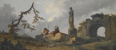 The Statue by Hubert Robert