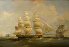 The West Indiaman 'Flora' by William John Huggins