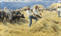 Threshing in the Abruzzi. Cività d'Antino by Peder Severin Krøyer