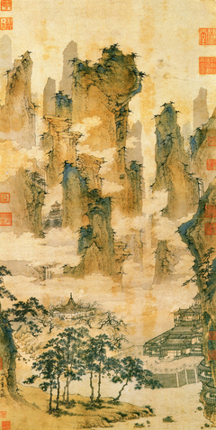 Towers and Pavilions in Mountains of the Immortals by Qiu Ying