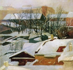 Town Roofs in Winter by Ivan Shishkin