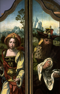 Triptych: (right wing) Mary Magdalen (left wing) Joseph of Arimathaea by Pieter Coecke van Aelst