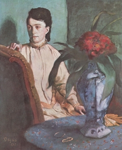 Sitzende Frau mit der Vase (Porträt der Mlle. E. Musson) by Edgar Degas