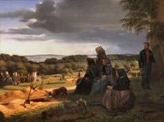 A Funeral. Motif from Northern Zealand by Jørgen Sonne