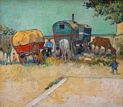 The caravans gypsy camp around Arles by Vincent van Gogh