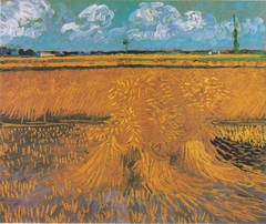 Wheatfield with sheaves of grain by Vincent van Gogh