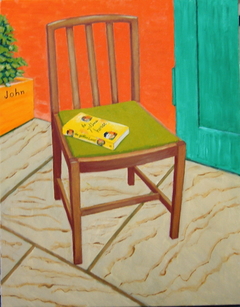 Utility dining chair (2007) oil on linen, 90 x70 cm. by john albert walker