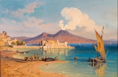 View from the Riviera di Chiaia to the Castel dell'Ovo, Naples by Edmund von Wörndle