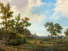 View of a Path and Meadows with Sheep by Warner Gijselman