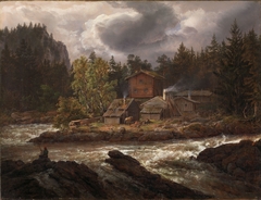 View of Hønefossen by Johan Christian Dahl