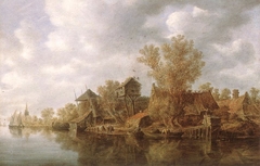 Village at the River by Jan van Goyen