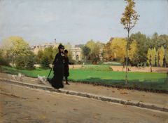 Walk with the dogs by Giuseppe De Nittis