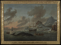 Walvisvangst bij de kust van Spitsbergen by Abraham Storck