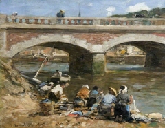 Washerwomen on the Banks of the River Touques by Eugène Louis Boudin