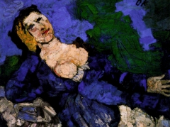 Woman in blue by Oskar Kokoschka