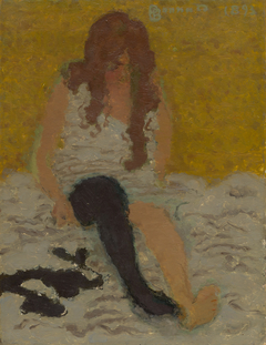 Woman Putting on Her Stockings by Pierre Bonnard