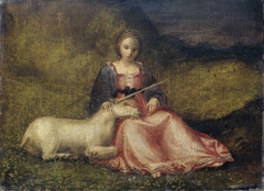 "Woman with Unicorn by Unknown Artist