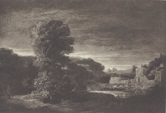 Wooded Landscape with a Ruin by Ferdinand Bol