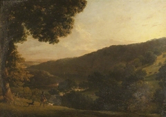 A View on the River Dart, Devon, with a Man with a Gun by Edmund Ward Gill