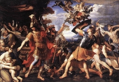 Aeneas and his Companions Fighting the Harpies by François Perrier