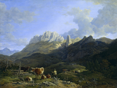 Almlandschaft mit Kampenwand by Max Joseph Wagenbauer