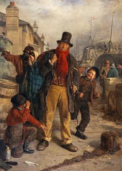 An Irish Emigrant Landing at Liverpool ('Jim Blake landing in Liverpool') by Erskine Nicol