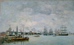 Anvers. Bateaux sur l'Escaut by Eugène Louis Boudin