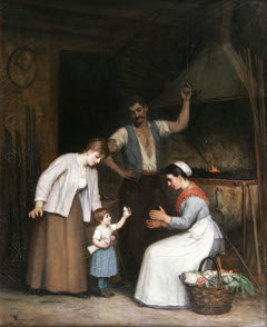 At the Smithy by Adolf von Becker