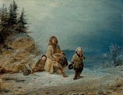 Beggar Family on the Road by Robert Wilhelm Ekman