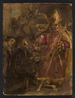 Bishop Lubrański establishes the Ecclesiastical Academy in Poznań, sketch by Jan Matejko