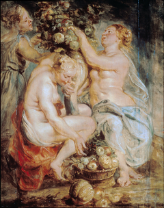 Ceres and Two Nymphs with a Cornucopia by Peter Paul Rubens