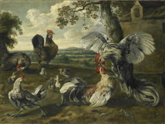 Combat de coqs et de poules by Nicasius Bernaerts