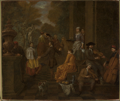 Company in the garden by Jan Josef Horemans the Elder