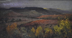 Coucher de soleil au dessus de la Grésine (Tarn) by Pierre Ernest Prins