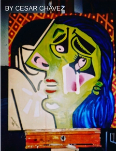 Crying Woman /After Pablo Picasso. by Cesar Chavez