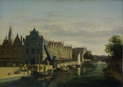 De Waag (Weighing House) and Crane on the Spaarne, Haarlem by Gerrit Adriaensz. Berckheyde