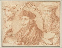 Desiderius Erasmus en David Joris by Jacob Houbraken