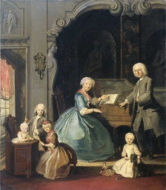 Family Group near a Harpsichord by Cornelis Troost