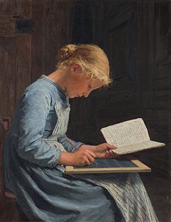 Fleissig / Appliquée by Albert Anker